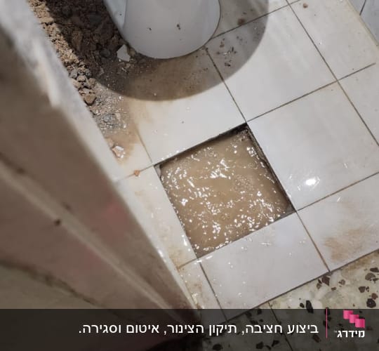 תיקון שירותים עם דליפה ורצפה רטובה